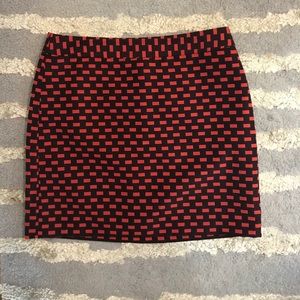 Ann Taylor LOFT Orange and Brown Skirt 8P